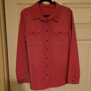 Pink Button-Up Shirt. Jean Like